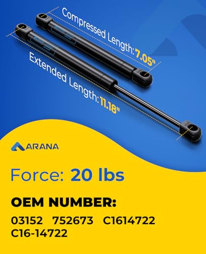 ARANA C1614722 11 inch 20lb Gas Struts for Yakima Rocket Box, 2Pcs - size: 11IN 20LB