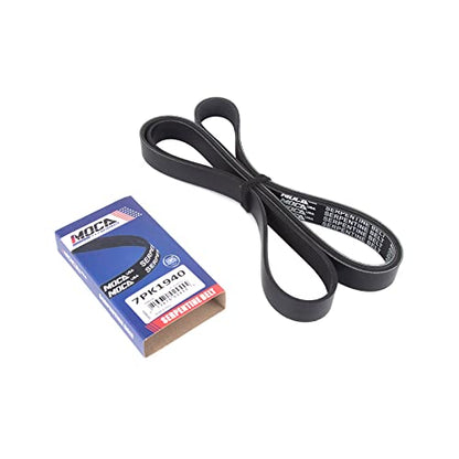 MOCA 7PK1940 EPDM Serpentine Belt fits 2007-2009 for Scion tC 2.4L, 2004-2006 for Toyota Solara 2.4L 2362CC l4 Gas DOHC, 2004-2006 for Toyota Camry 2.4L 2362CC l4 Gas DOHC - size: 7PK1940