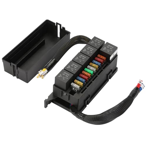 Pre-Wired Fuse Relay Box, 6 Slots 12V 40A Relays with 4-Pin, 11-Way ATC/ATO Blade Fuse Holder Block Kit for Automotive Car Truck Marine Boat RV (6 Relays + 11 Fuses Included) - size: 40A 6 Relay 11 Fuse