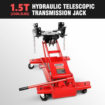 DNA Motoring Hydraulic Transmission Jack, 1.5 Ton Heavy Duty Roll Under Service/Floor Jack, 9.1-36.6 in Height Range,TOOLS-00321 - style: 1.5 Ton