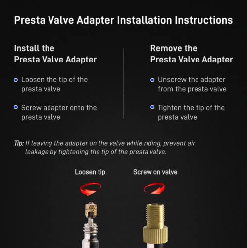 Brass Presta Valve Adapter - Convert Presta to Schrader, 4 Pack