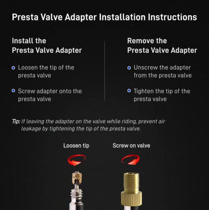Brass Presta Valve Adapter - Convert Presta to Schrader, 4 Pack