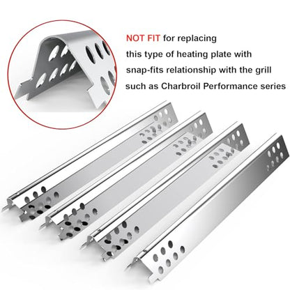Universal Adjustable Grill Heat Plate Replacement for Gas Grill, Porcelain Steel Heat Plate Shield, Flavorizer Bar, Extends from 11.75" Up to 21" L (Pack of 3) - size: Pack of 3