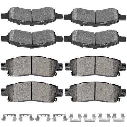 Ceramic Pads Kits,SCITOO 8pcs Brakes Pads Set For GMC For Acadia 2007-2016 - size: Front-D1169 & Rear-D883