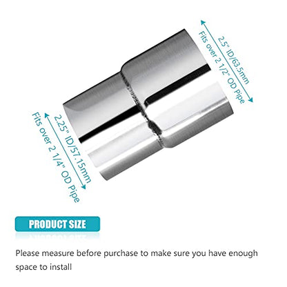 Universal 2.25" ID 2.5" ID Exhaust Pipe Adapter Connector Reducer 304 Stainless Steel 2.25 Inch to 2.5 Inch 2 1/4” ID to 2 1/2” ID kit - size: 2.25" ID to 2.5" ID