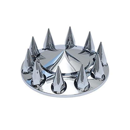 ABS Plastic Chromed Hubcaps Front and Rear Wheel Axle Cover Set with 33mm Thread-On Lug Nut Covers for Semi Trucks (Pointed) - color: Pointed