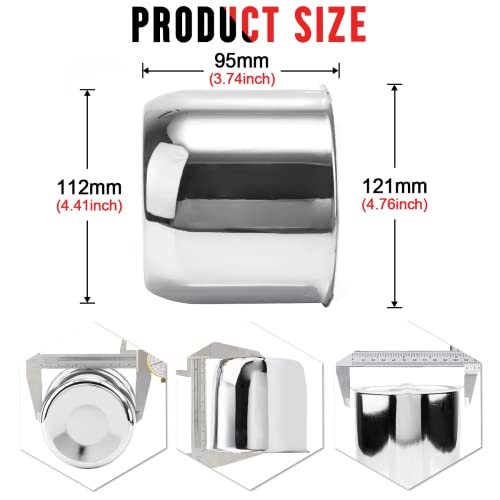 RTRHINOTUNING 4PCS 4.41inch Push Through Center Caps Chrome for Trailers Trucks SUV RV Wheel Rims - color: Chrome, size: 4.41" Center Hole, 3.74" Height
