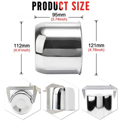 RTRHINOTUNING 4PCS 4.41inch Push Through Center Caps Chrome for Trailers Trucks SUV RV Wheel Rims - color: Chrome, size: 4.41" Center Hole, 3.74" Height