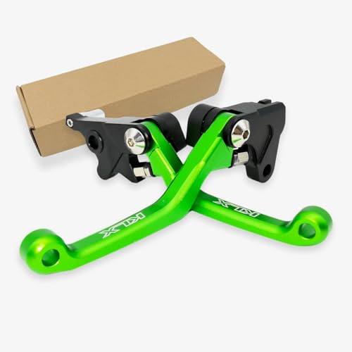 Dirt Bike CNC Pivot Black Brake Clutch Levers Adjustable Compatible with KLX140 2008-2022 | KLX140L 2008-2022 | KLX140G 2017-2022 | KLX140R KLX140RF 2021-2024 (Green) - color: Green