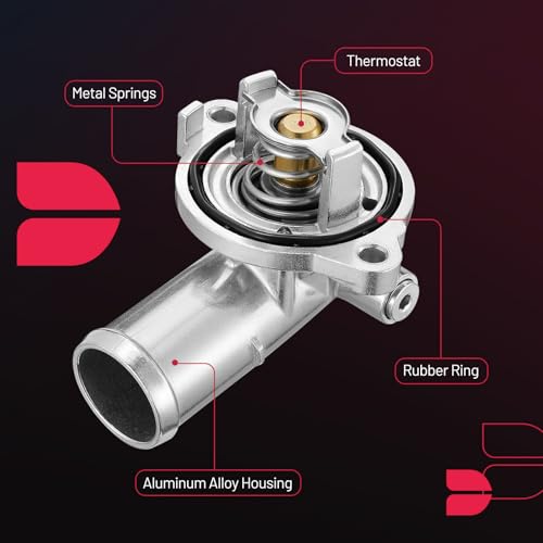 BDFHYK 902-3035 Upgrade Aluminium Coolant Thermostat Housing Assembly Compatible with Chrysler 2011-2022 300,Compatible with Dodge 2011-2022 Challenger Charger 3.6L Replace 5184977AD 5184977AE 824-203