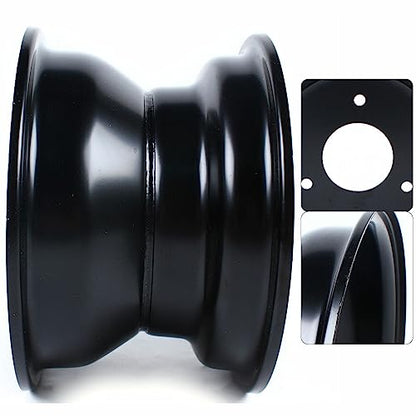 CNCEST 7" ATV Wheel Rim 3 Lug For 125CC 16x8-7 Tire ATV Quad Go Kart Taotao Coolster, 3 Holes 3.1" Hole Distance Tire Rim Parts Wheel Rim Tire, Black