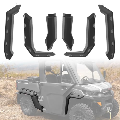 A & UTV PRO Wide Fender Flares for 2016-2025 Can-Am Defender Accessories Max/HD10/HD8/HD7/HD5 Extended Mud Flaps Front Rear Mud Guards Replace Oem #715006821#715002424 - size: for 2016-2025 Can-Am Defender