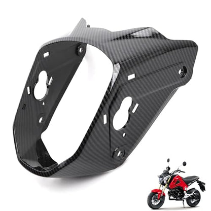 Mokuo Motorcycle Carbon Fiber Headlight Cover Fit for Honda Grom Msx 125 2013-2016 - size: Carbon Fibre, style: Head Light Cover