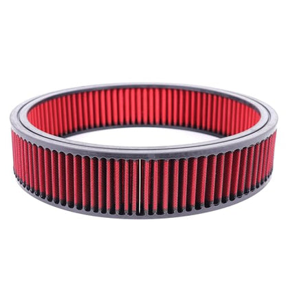 14"x3" Round Air Cleaner Filter Element High Flow (Red) - size: 14" x 3" Red
