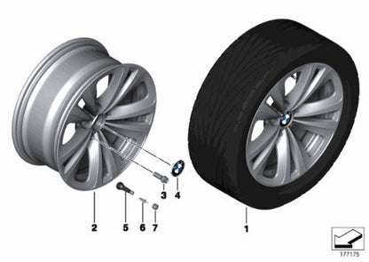 [Regular imported goods] BMW wheel center cap chrome edge genuine parts one minute (set of 4) 36136783536