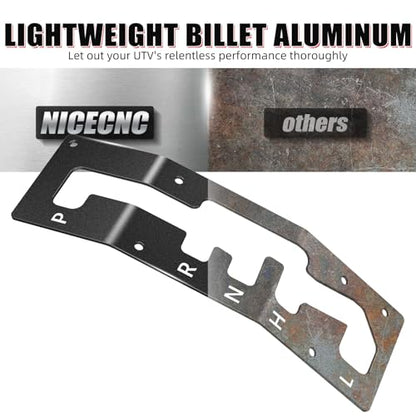 NICECNC Shift Shifter Gate Plate Panel with Gear Letter Black - color: Black