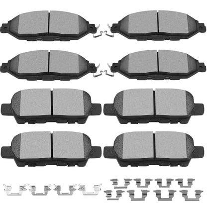 SCITOO D1649 D1415 Ceramic Brake Pads Sets Front Rear w/Hardware - size: Front D1649 + Rear D1415