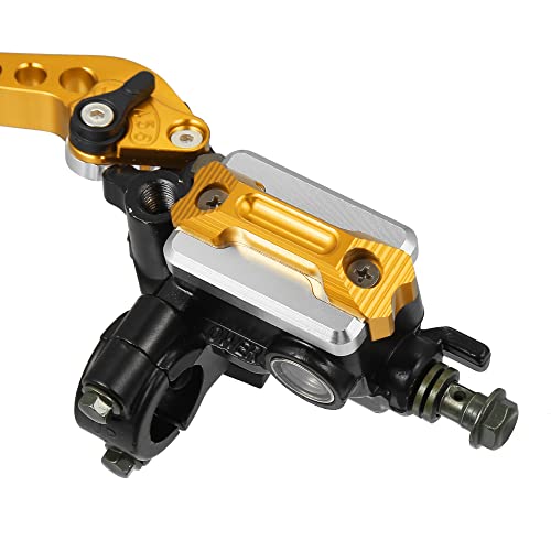 X AUTOHAUX Motorcycle Dual Hydraulic Handlebar Brake Master Clutch Lever - color: Gold Tone