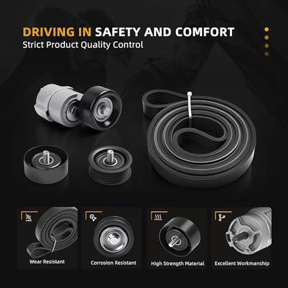 Belt Tensioner Serpentine Belt Idler Pulley Kit for Hyundai Sonata 11-24 - size: for Tucson/Sonata 2011-2014