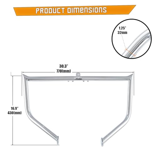 Kinglemc Crash Bar Engine Guard for Harley Davidson Touring(Chrome-D) - color: Chrome-D