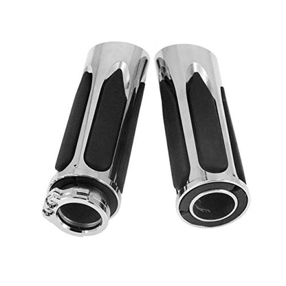 1 Inch Cable Throttle Handlebar Grips Motorcycle Hand Grips - color: #4 Chrome