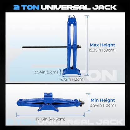 Scissor Car Jack, 2 Ton (4409 Lbs) Portable Tire Changing Kit