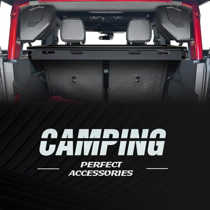 Rear Trunk Cargo Rack Interior Luggage Basket Compatible with 2021 2022 2023 2024 2025 Ford Bronco (Only Fits 4 Doors Hardtop, Excluding Sport), Cargo Carrier Storage Holder Shelf Tray