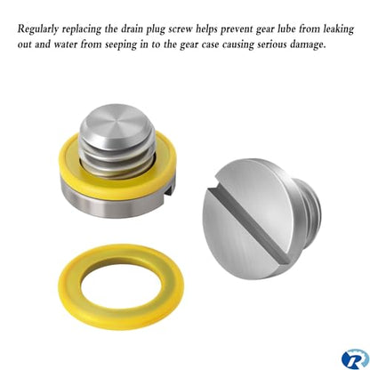 2 Pcs Lower Unit Drain Plug Seal Screw for Mercury Tohatsu