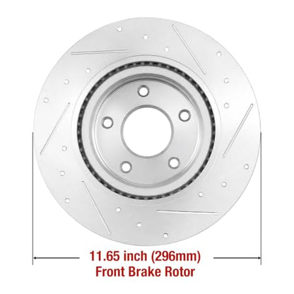 HUSCH Ceramic Brake Pads and Drilled Slotted Brake Rotors Fit for Nissan - size: Drilled&Slotted-31464+D1650