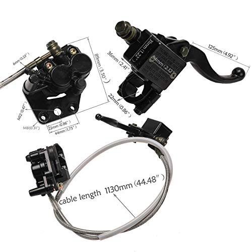 70/100-17 Wheel Tire and Rim With 15mm Bearing & Brake Disc Rotor & Hydraulic Disc Brake Caliper Master Cylinder & Rim Axle & Fork Shocker and Triple Clamp Handlebar Riser Set for Dirt Pit Trail