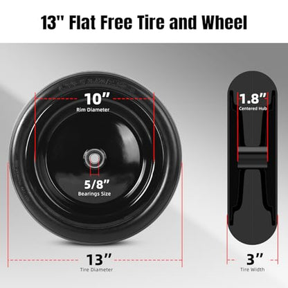 AR-PRO Flat-free 4.00-6 Solid Tire and Wheel, 13" Wheelbarrow Tire