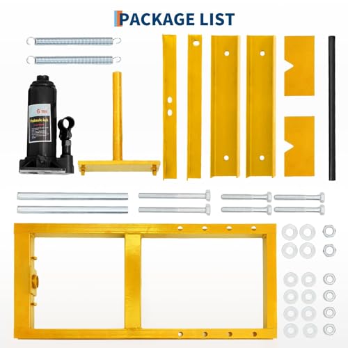 6 Ton Hydraulic Shop Press, H-Frame Heavy-Duty Garage Floor Press with 2 Press Plates, Adjustable Height Work Table, Ideal for Automotive Repair, Metalworking & Bearing Installation