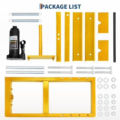 6 Ton Hydraulic Shop Press, H-Frame Heavy-Duty Garage Floor Press with 2 Press Plates, Adjustable Height Work Table, Ideal for Automotive Repair, Metalworking & Bearing Installation