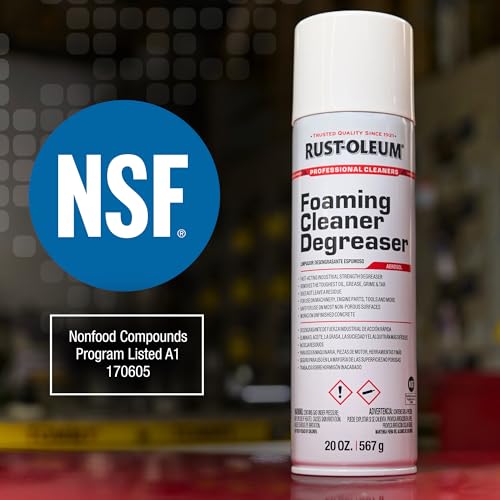 Rust-Oleum Professional Cleaners Foaming Cleaner Degreaser | 20oz Aerosol Can | Professional Strength - size: 20 Ounce (Pack of 1)