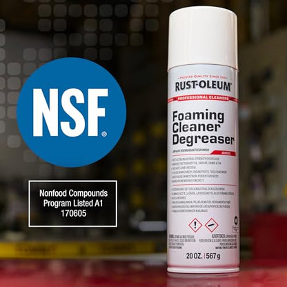Rust-Oleum Professional Cleaners Foaming Cleaner Degreaser | 20oz Aerosol Can | Professional Strength | 6 Pack - size: 20 Ounce (Pack of 6)