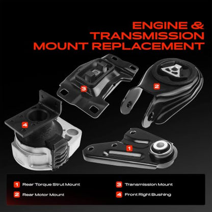 A-Premium Engine Motor and Transmission Mount Kit, with Torque Strut Mount