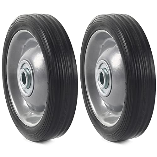 AR-PRO (2-Pack 5" x 1.2" Flat Free Solid Rubber Wheel Assemblies - Replacement Hand Truck Wheels with Ball Bearings and 1/2" Bore Hole Diameter - Heavy-Duty Solid Rubber Tire 88 lbs Load Capacity - size: 5"x1.2