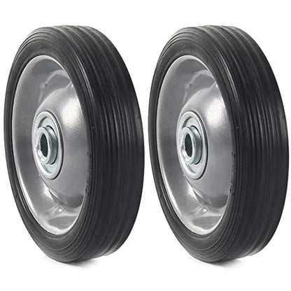 AR-PRO (2-Pack 5" x 1.2" Flat Free Solid Rubber Wheel Assemblies - Replacement Hand Truck Wheels with Ball Bearings and 1/2" Bore Hole Diameter - Heavy-Duty Solid Rubber Tire 88 lbs Load Capacity - size: 5"x1.2