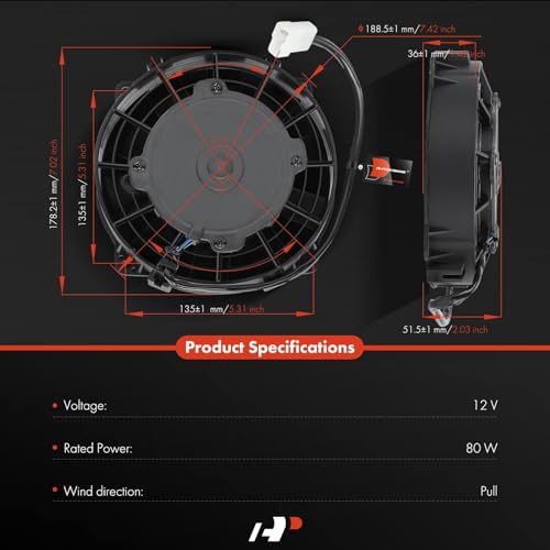 A-Premium 6.5'' 6.5 inch Slim Universal Electric Cooling Fan Assembly - style: 6.5 inch