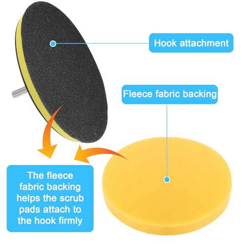 16 Pieces Buffing Pads 6 Inch Car Polishing Pad Kit Foam Polish Pads Wax Buffer Polisher Attachment for Drill