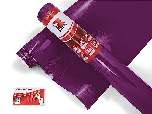 Rwraps Gloss Metallic Vinyl Car Wrap Film Sheet Roll with Air Release Technology - 5ft x 1ft, Grape - color: Gloss Metallic Grape, size: 5ft x 1ft