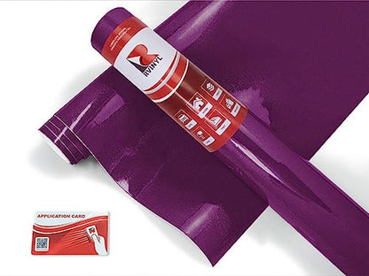 Rwraps Gloss Metallic Vinyl Car Wrap Film Sheet Roll with Air Release Technology - 5ft x 1ft, Grape - color: Gloss Metallic Grape, size: 5ft x 1ft