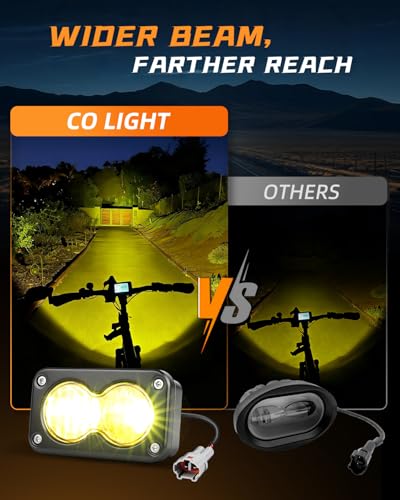 CO LIGHT Headlight Kit 3INCH Yellow 6000-6500K Spot Flood Light for Sur-Ron Segway X260 Talaria Sting MX4 MX5 Dirtbike Motorcycle Front Headlamp with Blue Light Switch - color: Yellow