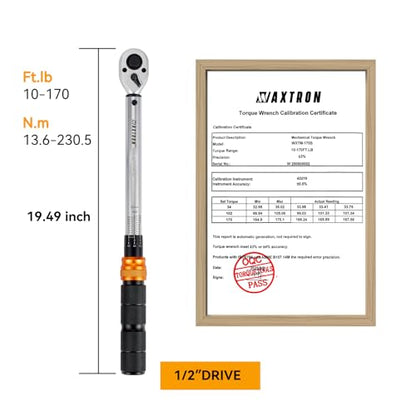 1/2" Drive Click Torque Wrench for Auto, Car, and Motorcycle - size: 1/2" Drive