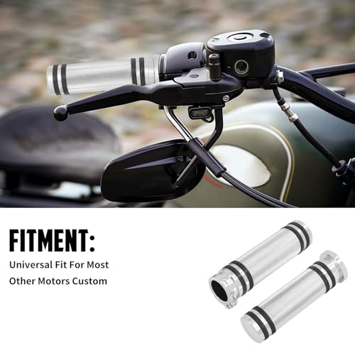 1 Inch Cable Throttle Handlebar Grips Motorcycle Hand Grips - color: #1 Chrome