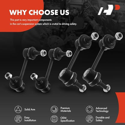 A-Premium Front & Rear Sway Bar Link Stabilizer Bar End Link Kit