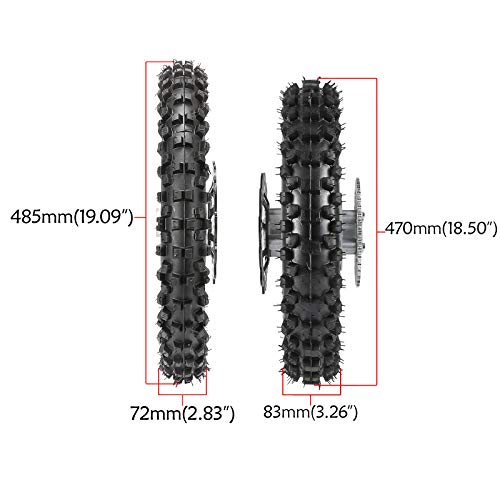 TDPRO Front 60/100-14 & Rear 80/100-12 Wheel Rim With 12mm Bearing & Front Rear Hydraulic Master Cylinder & Sprocket and Brake Disc Rotor Assembly for Dirt Pit Bike