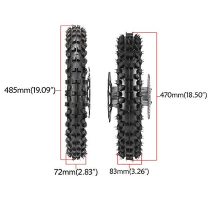 TDPRO Front 60/100-14 & Rear 80/100-12 Wheel Rim With 12mm Bearing & Front Rear Hydraulic Master Cylinder & Sprocket and Brake Disc Rotor Assembly for Dirt Pit Bike