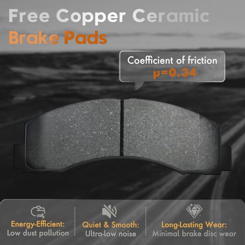 Betthand Front Brakes and Rotors Fit for 10-20 Ford F-150, 10-21 Expedition - size: 680508*2+D2087-9322