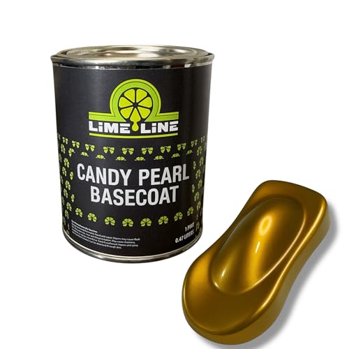 LiME LiNE Candy Pearl Basecoat – All-In-One Base, Pearl & Candy Color | Tri-Stage Look in One Step | Full-Coverage Candy Look: Must be Cleared with 2K Clearcoat (Butterscotch Gold, 1 Pint) - color: Butterscotch Gold, size: 16 Fl Oz (Pack of 1)